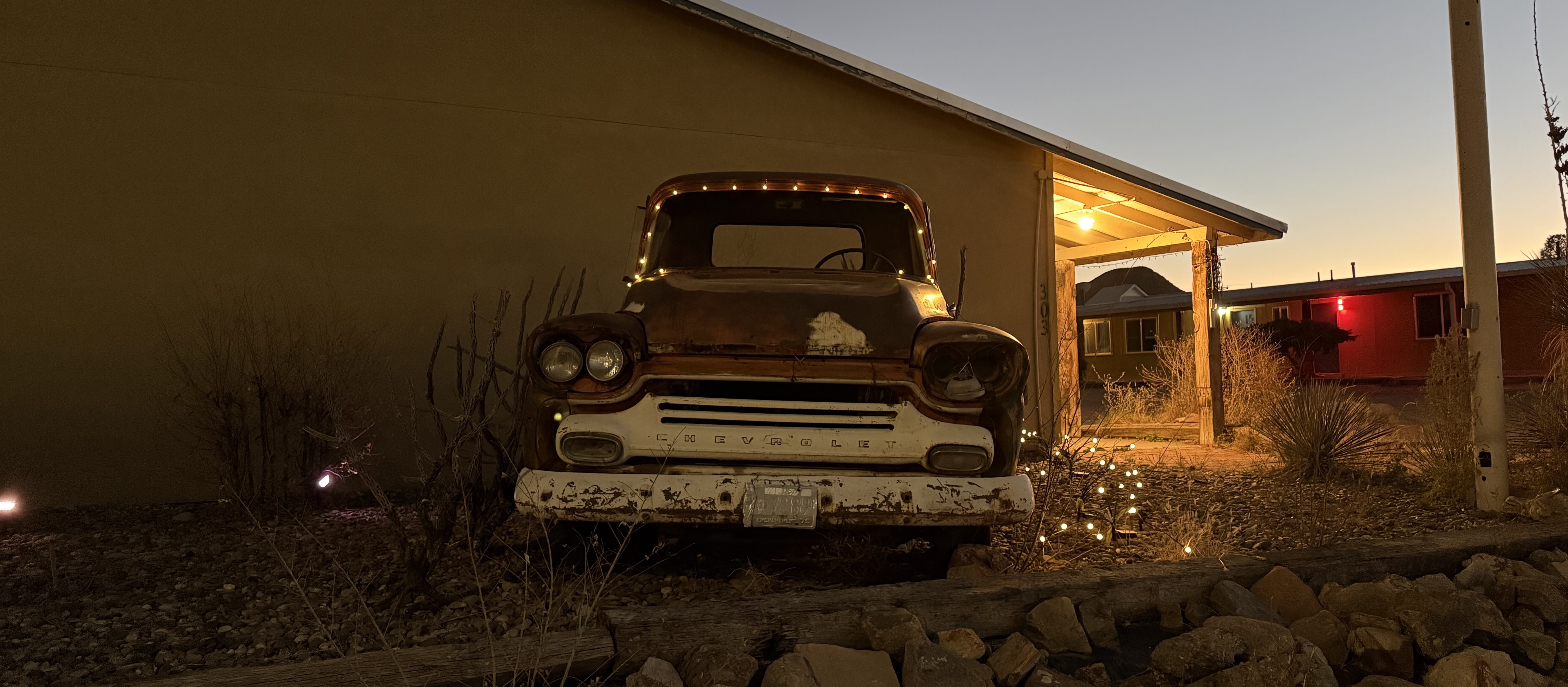 Magdalena Motor Inn truck on Old Highway 60 in Magdalena, New Mexico